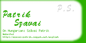 patrik szavai business card