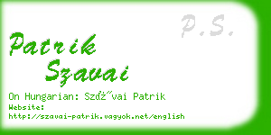 patrik szavai business card